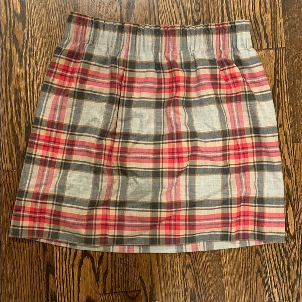 Jcrew plaid elastic waist skirt